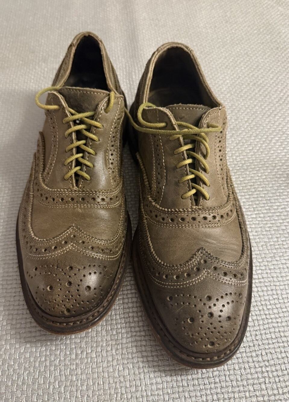 Allen Edmonds Neumok Wingtip Oxford Shoes Green Nubuck Leather Mens US 7